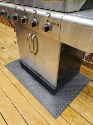 Image showing  Diamond Tread Gas Grill Mat, 47 in. x 32 in., Slate Grey