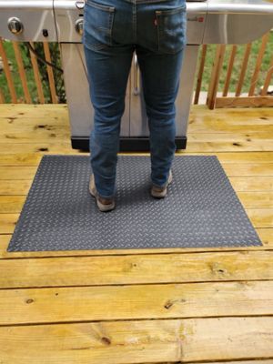 Image showing  Diamond Tread Gas Grill Mat, 47 in. x 32 in., Slate Grey