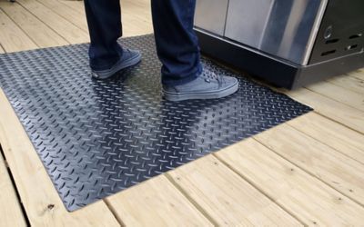 Image showing  Diamond Tread Gas Grill Mat, 47 in. x 32 in., Midnight Black