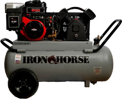 Iron Horse 6 HP 25 gal. Portable Horizontal Air Compressor, IHP60GE25H1-BS