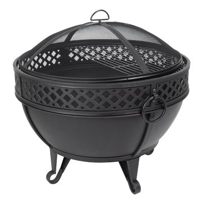 Pleasant Hearth 27 in. Gable Fire Pit, 12.99 in. D, Mesh Cover