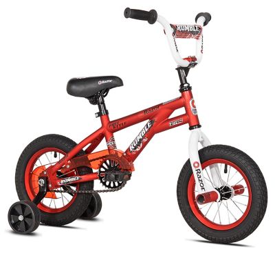 Razor Boys' 12 in. 1-Speed Rumble Bicycle with Training Wheels, Steel Frame, Ages 3 to 5