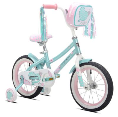 Kent Girls' 14 in. 1-Speed Love Bug Bicycle with Training Wheels, Steel Frame