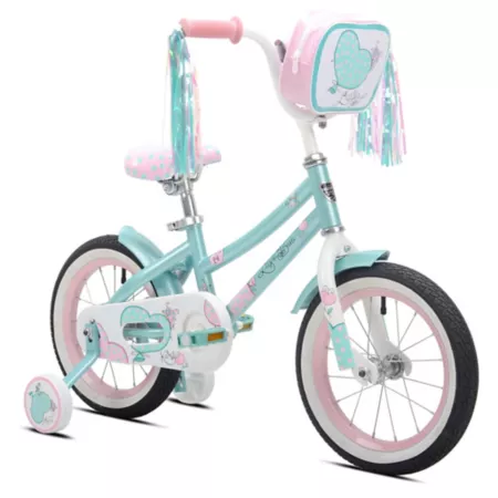 Love Bug Kent Girls' Bike 14 in 1 Speed with Training Wheels Steel Frame Bikes