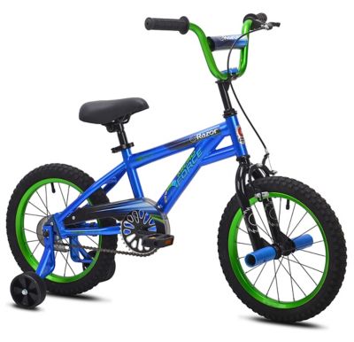 Razor 16 in. Micro Force Bicycle with Training Wheels, 1 Speed, Steel Frame This bike is the bike we needed for our son who is going to go off training wheels soon