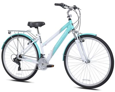 Northwoods Women's 700c Springdale Hybrid Bicycle, 21 Speed, Rear Rack The 21 speed drivetrain and twist shifter provided a seamless and enjoyable cycling experience