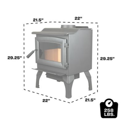 Image showing  Wood-Burning Defender Stove on Legs, 1,200 sq. ft., 68,000 BTUs