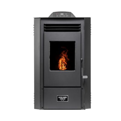 US Stove Pellet Space Saver Stove with and Compact Cabinet, 2,000 sq. ft., 50 lb. Hopper Pellet Stove