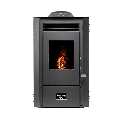 US Stove Pellet Space Saver Stove with and Compact Cabinet, 2,000 sq. ft., 50 lb. Hopper