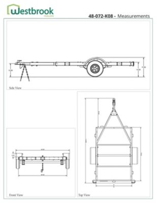 Image showing  4 ft. x 6 ft. Single Axle Galvalume Kit Trailer, 800 lb. Max Capacity