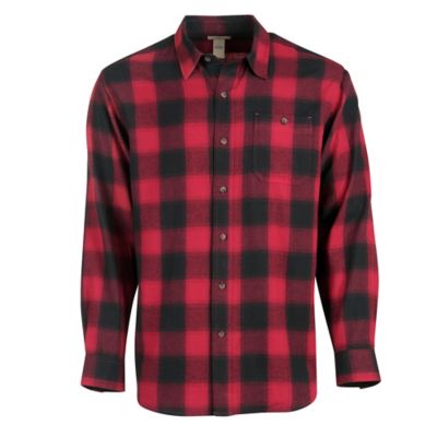 Blue Mountain Men's Plaid Flannel Long-Sleeve Button-Down Shirt