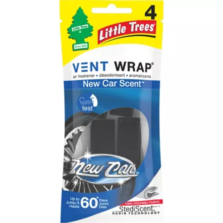 Little Trees New Car Scent Vent Car Air Freshener Wraps 4 Pack Automotive Air Fresheners