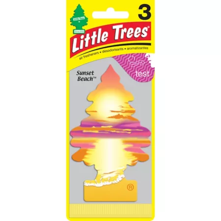 Little Trees Sunset Beach Scented Air Fresheners 3 Pack Automotive Air Fresheners