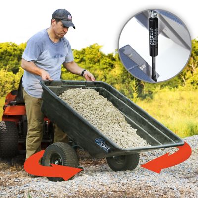 Image showing  Tow-Behind Green Thumb Lift-Assist and Swivel Dump Cart with Run-Flat Tires, 12 cu. ft.