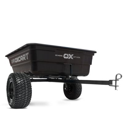 OxCart Stockman 15 cu. ft. to 17 cu. ft. Lift-Assist and Swivel ATV Dump Cart with ATV-Grade OTR Tires