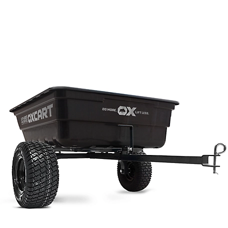 OxCart Stockman 15 cu. ft. to 17 cu. ft. Lift-Assist and Swivel ATV Dump Cart with ATV-Grade OTR Tires