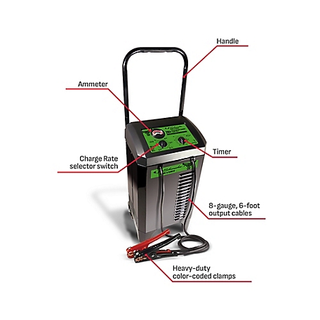 BRIDGELAND 6 ft. 12-Volt Automatic Battery Charger, Wheeled with