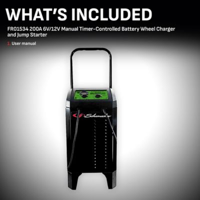 Image showing  200A 6/12V Electric Schumacher Manual Timer-Controlled Wheel Battery Charger and Jump Starter
