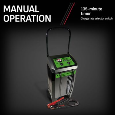 Image showing  150A 12V Electric Schumacher Manual Timer-Controlled Wheeled Battery Charger and Jump Starter