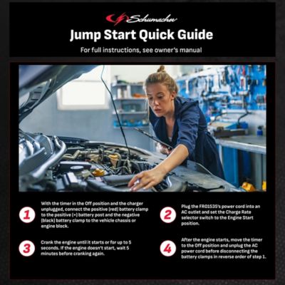 Image showing  150A 12V Electric Schumacher Manual Timer-Controlled Wheeled Battery Charger and Jump Starter