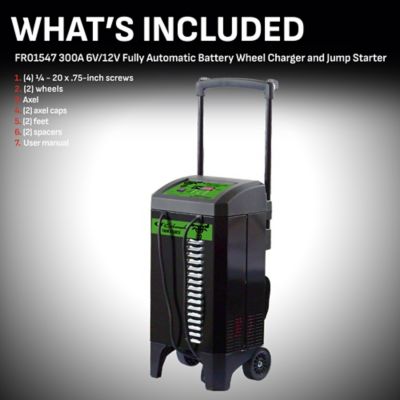 Image showing  300A 6/12V Electric Schumacher Wheeled Battery Charger and Jump Starter
