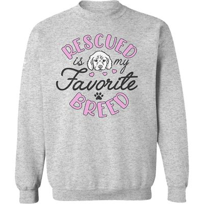 Goodie Two Sleeves Women's Long-Sleeve Rescued Breed Fleece Crew Neck Sweatshirt