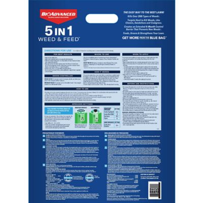 Image showing  24 lb. 10,000 sq. ft. 5-in-1 Weed and Feed Lawn Fertilizer and Weed Killer