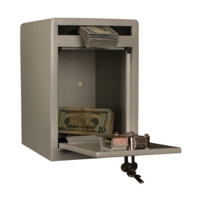 Image showing  0.46 cu. ft. Keyed Lock Steel Deposit Safe with Felt Carpet Liner, 10 in. x 8 in. x 12 in.
