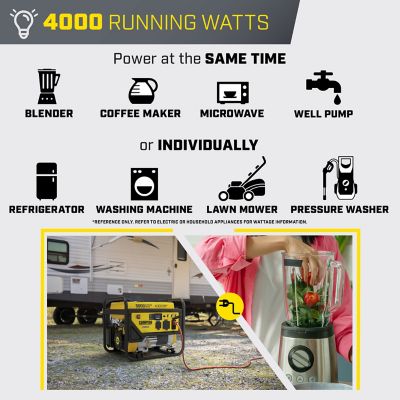Image showing  5,000/4,000-Watt Gasoline Powered Portable Generator, CO Shield, CARB Compliant, RV-Ready