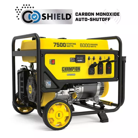 Champion Power Equipment 7 500/6 000 Watt Gas Powered Portable Generator CO Shield and Wheel Kit Portable Generators