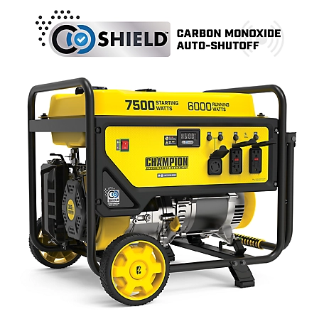 Champion Power Equipment Champion 6000-Watt Wheel Shield and Portable with CO Generator Kit at Tractor Supply