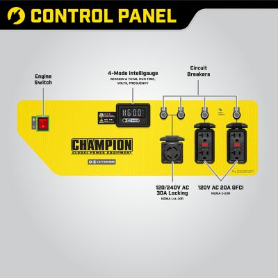 Image showing  7,500/6,000-Watt Gasoline Powered Portable Generator, CO Shield, Wheel Kit Included