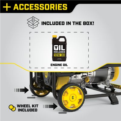 Image showing  7,500/6,000-Watt Gasoline Powered Portable Generator, CO Shield, Wheel Kit Included