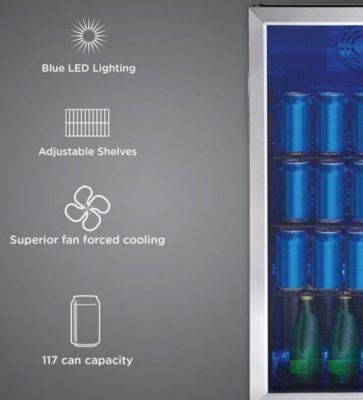 Image showing 5 th Danby 3.1 cu. ft. Freestanding Beverage Center, Stainless Steel