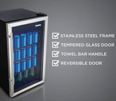 Image showing 5 th Danby 117 Can Freestanding Beverage Center with Handle, Stainless Steel, 3.1 cu. ft.