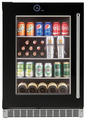 Danby 12-Bottle 5 cu. ft. Built-In Beverage Center, Black, Left Hinge