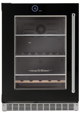 Image showing  12-Bottle 5 cu. ft. Built-In Beverage Center, Black, Left Hinge