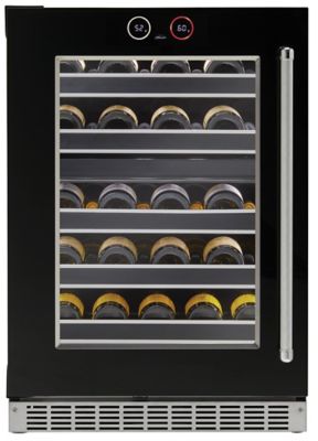 Image showing  37-Bottle Capacity Built-In Wine Cooler, Black, Left Hinge