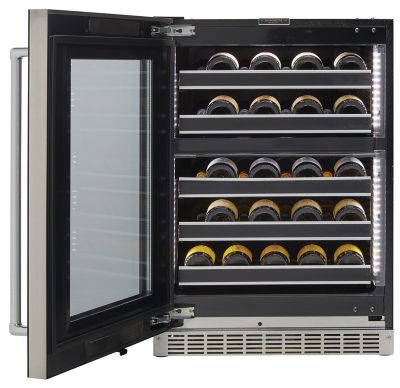 Image showing  37-Bottle Capacity Built-In Wine Cooler, Black, Left Hinge