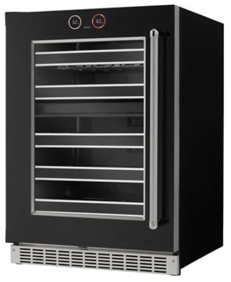 Image showing  37-Bottle Capacity Built-In Wine Cooler, Black, Left Hinge