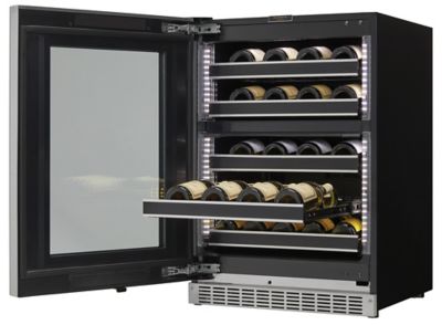 Image showing 5 th Danby 37-Bottle Capacity Built-In Wine Cooler, Black, Left Hinge