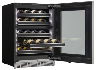 Image showing 5 th Danby 37-Bottle Capacity Built-In Wine Cooler, Black, Right Hinge
