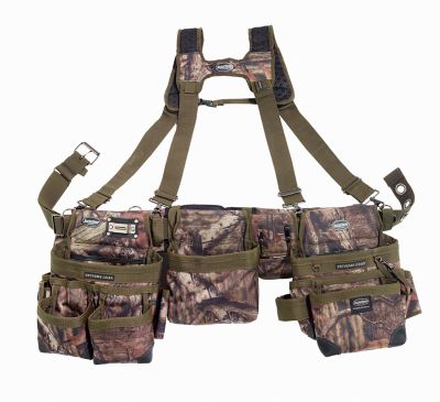 Bucket Boss 3 Bag Framers Rig Tool Belt with Suspenders, Mossy Oak