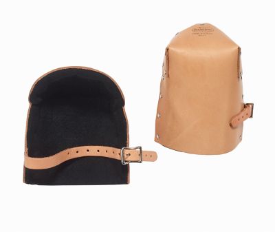 Bucket Boss Pro Leather Knee Pads, Tan, Metal Rivets