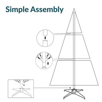 Image showing 9 th Sunnydaze Decor Indoor Artificial Unlit Slim Christmas Tree with Metal Stand and Hinged Branches, 6 ft., Green