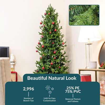 Image showing 9 th Sunnydaze Decor Slim and Stately Artificial Christmas Tree, 8 ft.