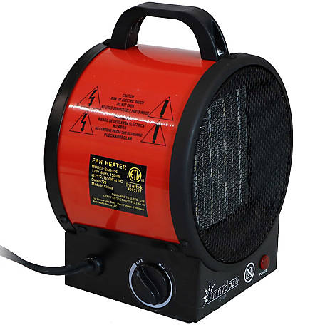 Sunnydaze Decor Portable Ceramic Electric Space Heater with Auto Shutoff,  1,500 Watts, 15 Amps, 120 Volts, BAO-156 at Tractor Supply Co.