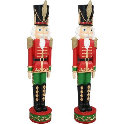 Sunnydaze Decor Kristoff the Nutcracker Soldier Christmas Statues, 2-Pack