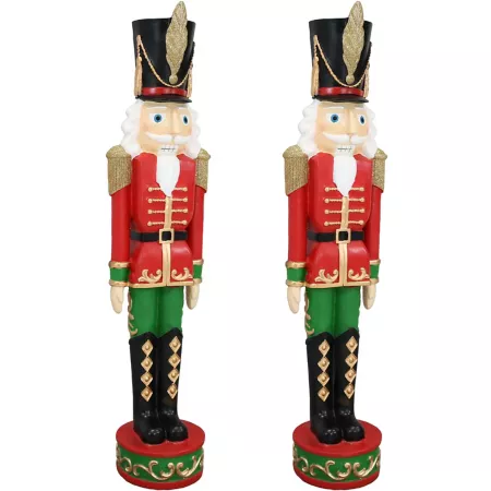 Sunnydaze Decor Kristoff the Nutcracker Soldier Christmas Statues 2-Pack Christmas Statues