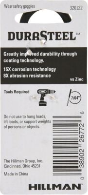 Image showing  35 lb. 0.192 in. x 3-3/8 in. Durasteel Ceiling Hook, Black Stitched